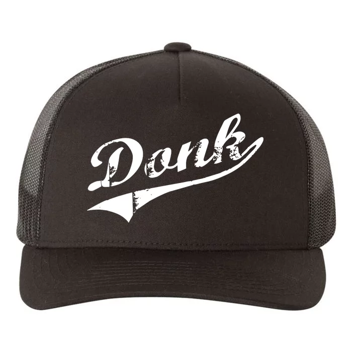 Donk Poker Player Retro Distressed Style Yupoong Adult 5-Panel Trucker Hat