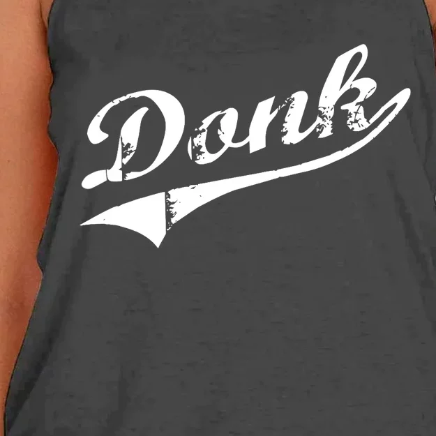 Donk Poker Player Retro Distressed Style Women's Knotted Racerback Tank