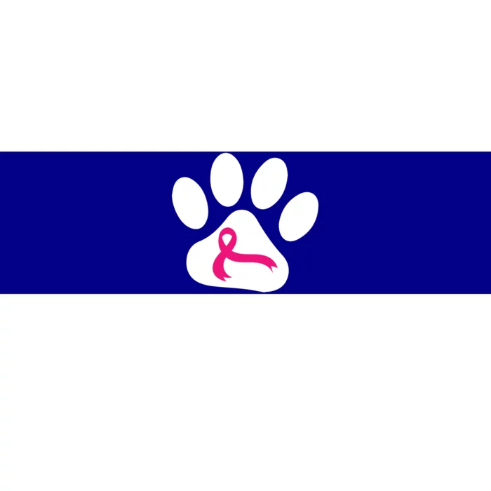 Dog Paw Print Breast Cancer Awareness Pink Ribbon Warrior Gift Bumper Sticker