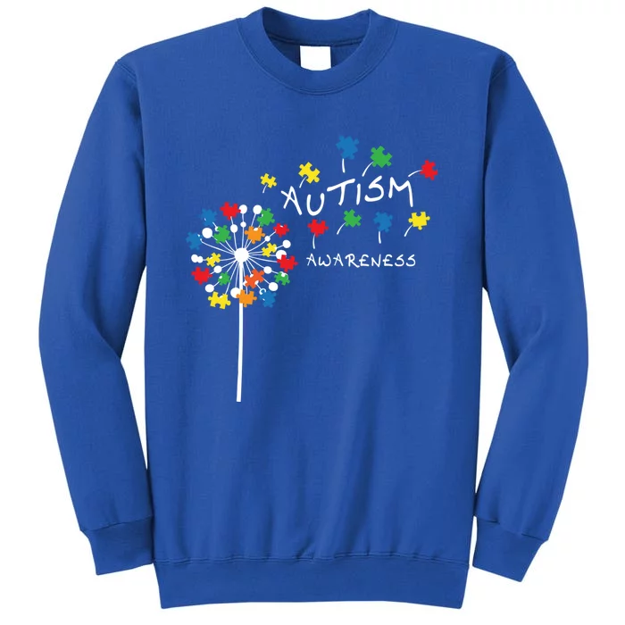 Dandelion Puzzle Piece Cool Autism Awareness Gift Tall Sweatshirt