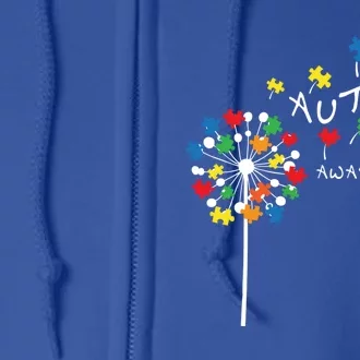 Dandelion Puzzle Piece Cool Autism Awareness Gift Full Zip Hoodie