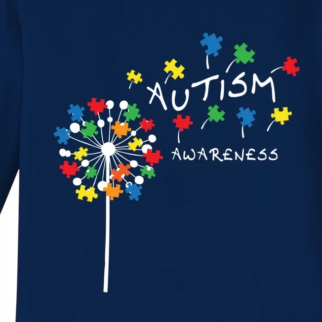 Dandelion Puzzle Piece Cool Autism Awareness Gift Baby Long Sleeve Bodysuit