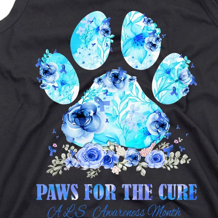 Dog Print Paws For The Cure ALS Awareness Month Tank Top