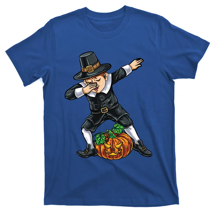 Dabbing Pilgrim Pumpkin Thanksgiving Cool Gift T-Shirt