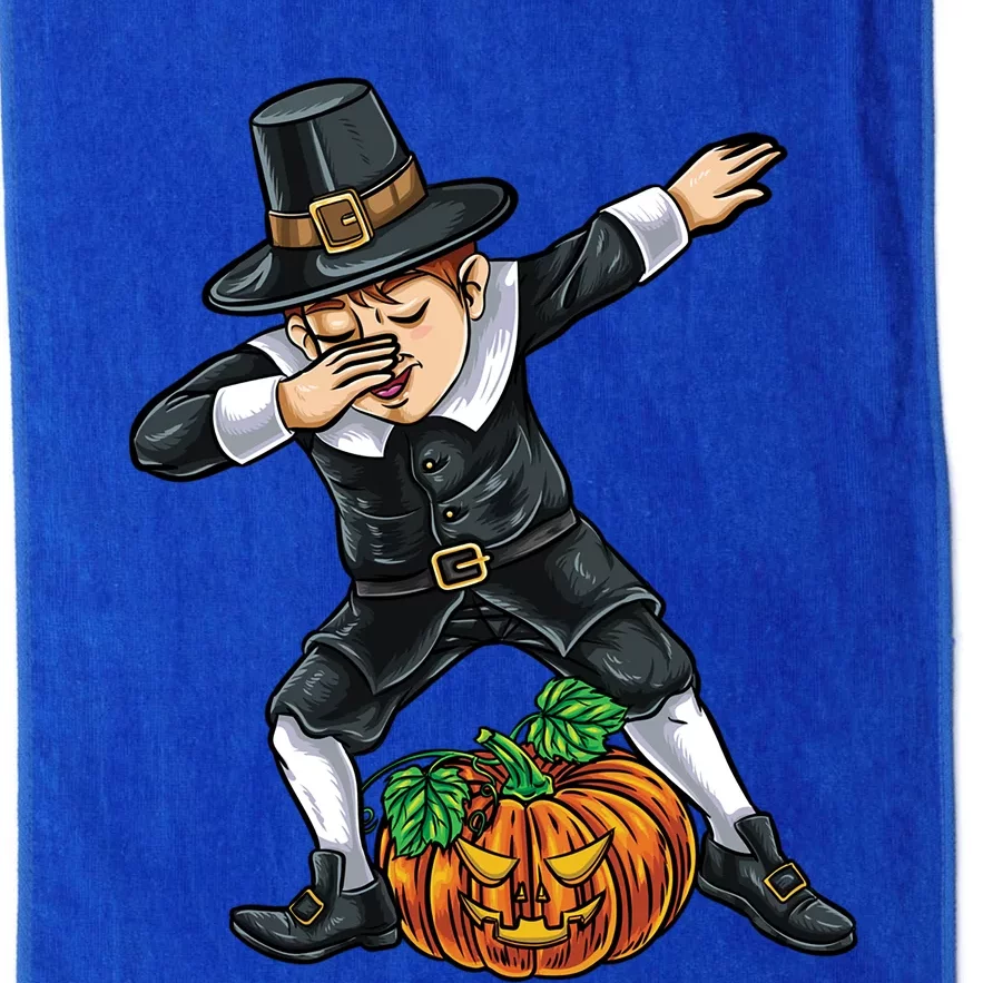 Dabbing Pilgrim Pumpkin Thanksgiving Cool Gift Platinum Collection Golf Towel