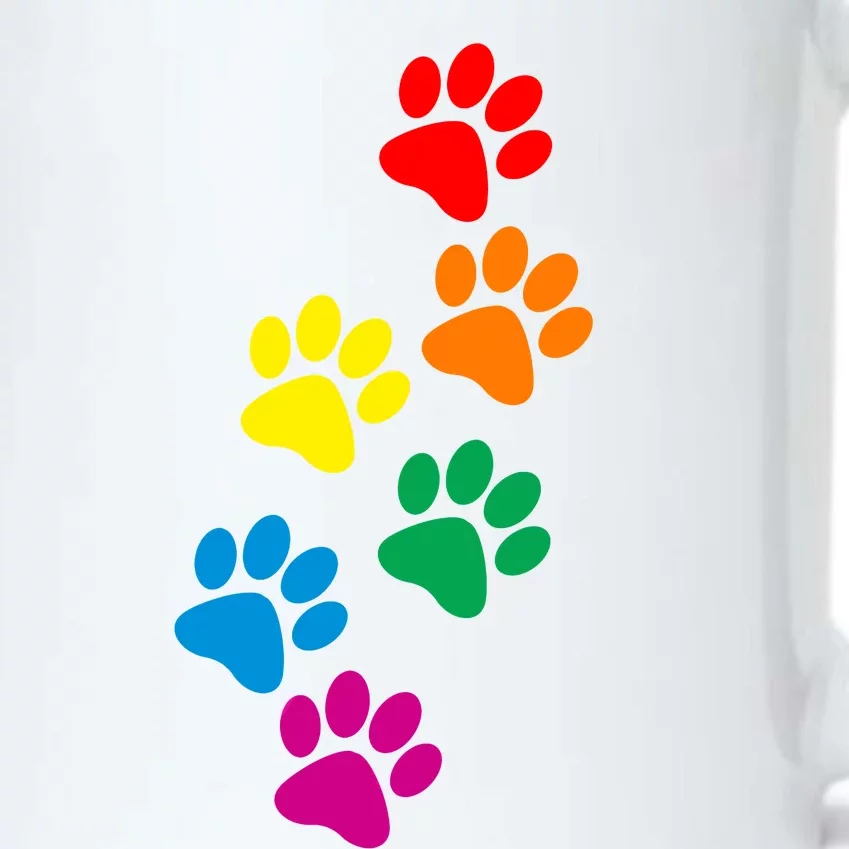 Dog Paw Print Dog Pride Rainbow Dog Black Color Changing Mug