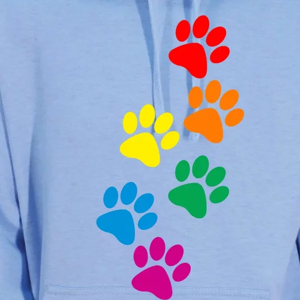 Dog Paw Print Dog Pride Rainbow Dog Unisex Surf Hoodie