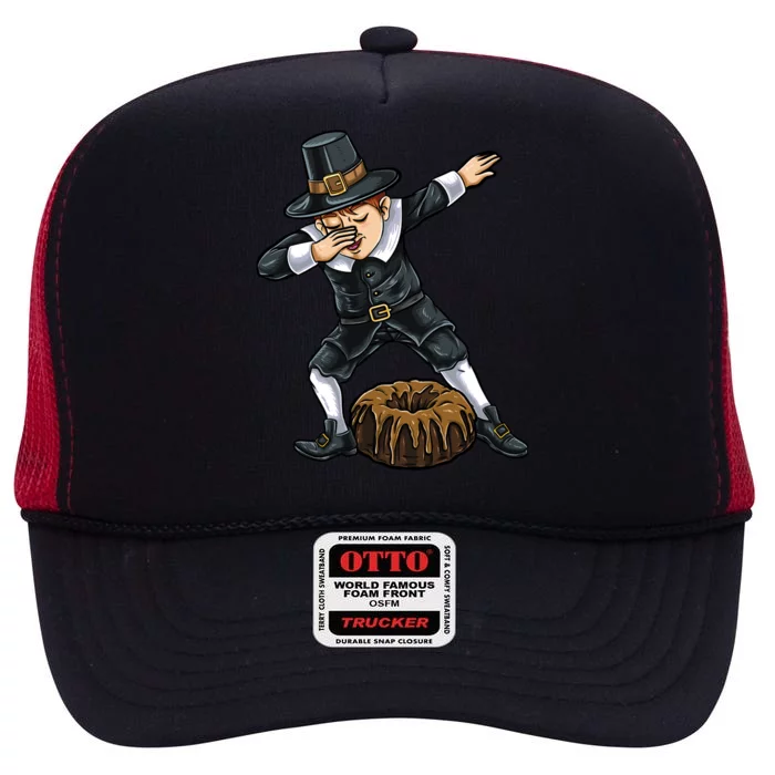 Dabbing Pilgrim Pound Cake Thanksgiving Great Gift High Crown Mesh Trucker Hat