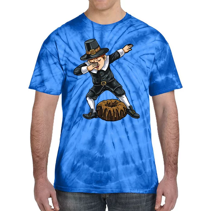 Dabbing Pilgrim Pound Cake Thanksgiving Great Gift Tie-Dye T-Shirt