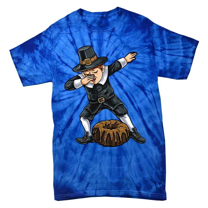 Dabbing Pilgrim Pound Cake Thanksgiving Great Gift Tie-Dye T-Shirt