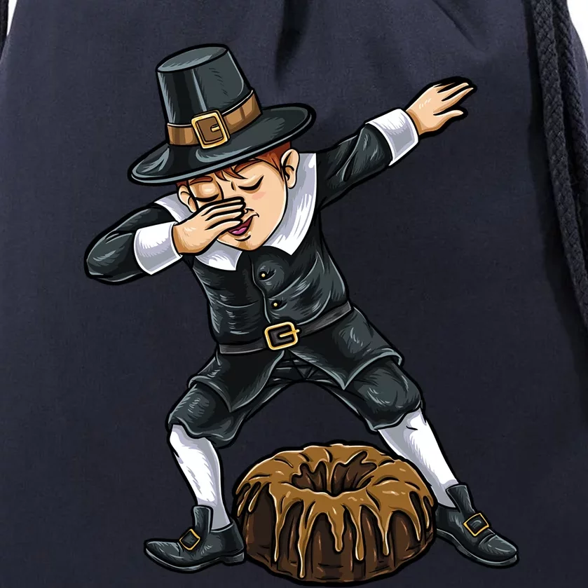 Dabbing Pilgrim Pound Cake Thanksgiving Great Gift Drawstring Bag