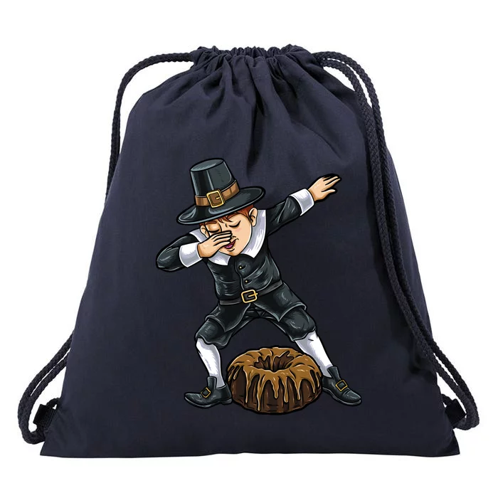 Dabbing Pilgrim Pound Cake Thanksgiving Great Gift Drawstring Bag