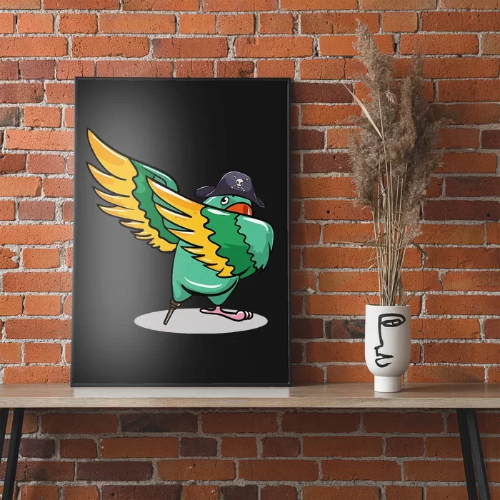 Dabbing Pirate Parrot Gift Illustration Bird Lovers Poster