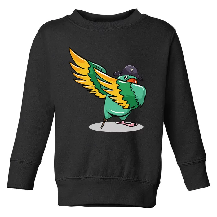 Dabbing Pirate Parrot Gift Illustration Bird Lovers Toddler Sweatshirt