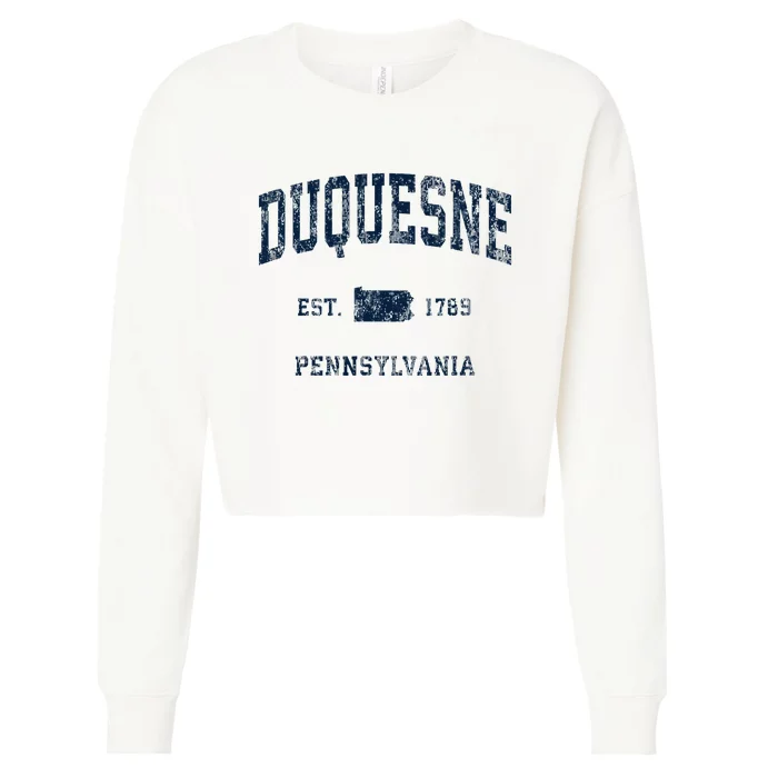 Duquesne Pennsylvania Pa Vintage Athletic Sports Design Cropped Pullover Crew