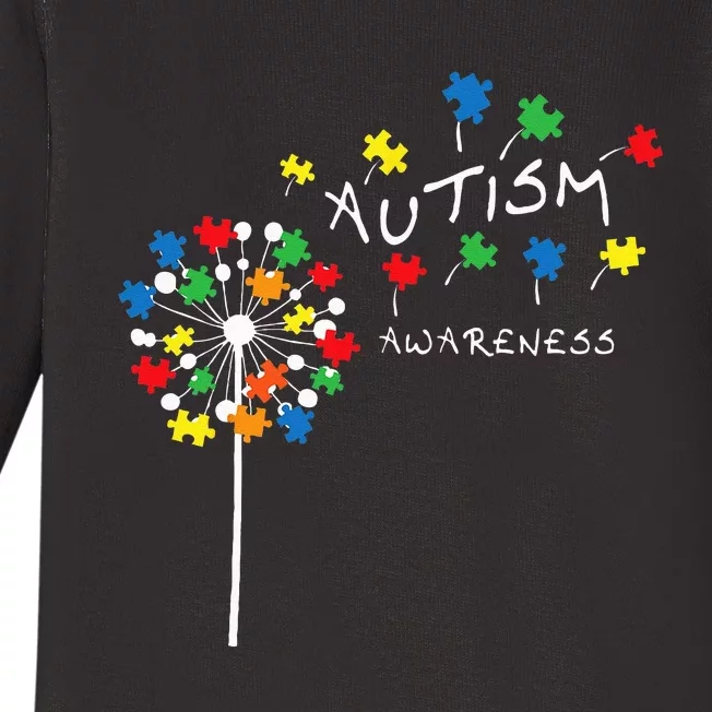 Dandelion Puzzle Piece Cool Autism Awareness Gift Baby Long Sleeve Bodysuit