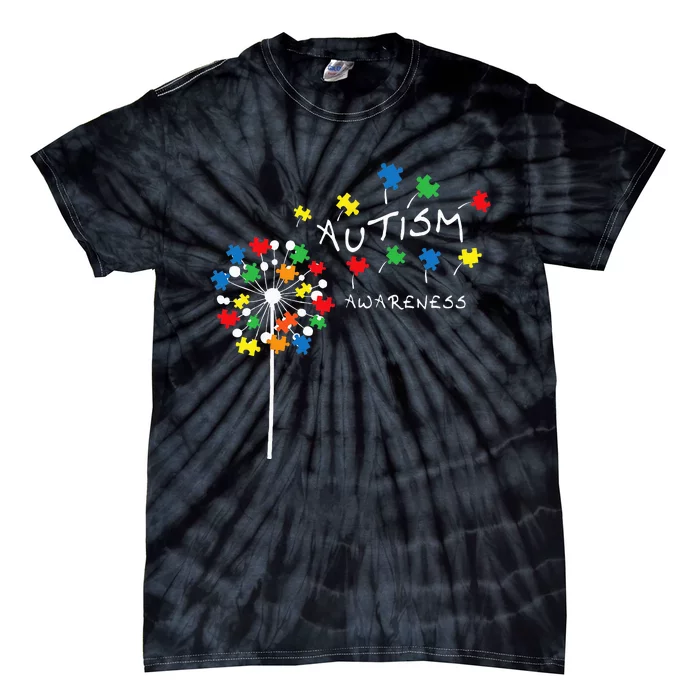 Dandelion Puzzle Piece Cool Autism Awareness Gift Tie-Dye T-Shirt