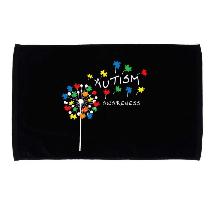 Dandelion Puzzle Piece Cool Autism Awareness Gift Microfiber Hand Towel