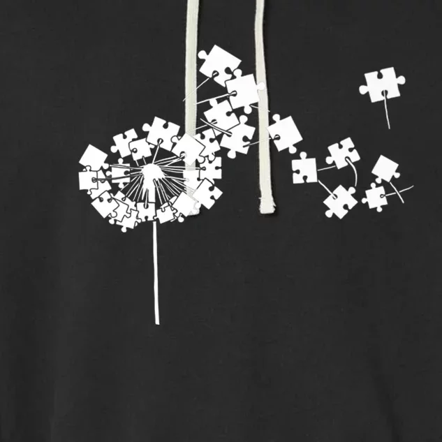 Dandelion puzzle pieces Autism awareness Premium Garment-Dyed Fleece Hoodie