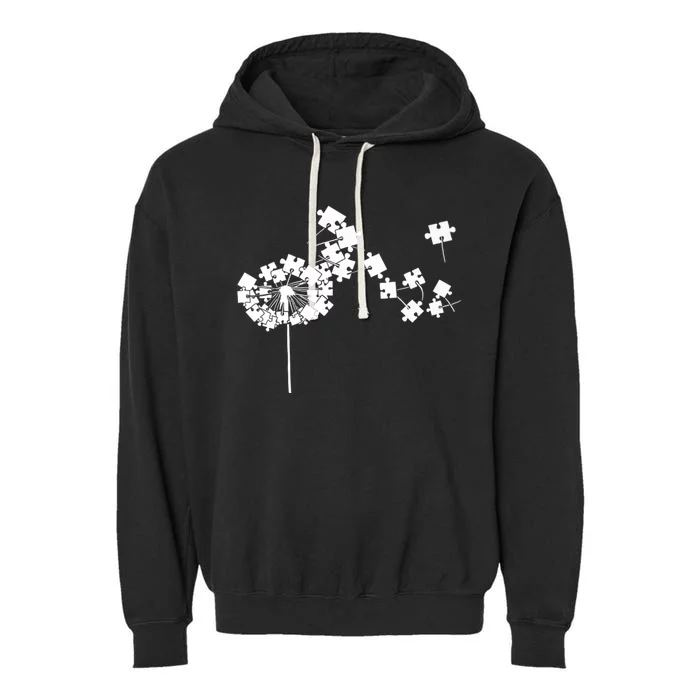 Dandelion puzzle pieces Autism awareness Premium Garment-Dyed Fleece Hoodie