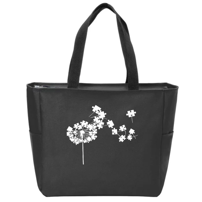 Dandelion puzzle pieces Autism awareness Premium Zip Tote Bag