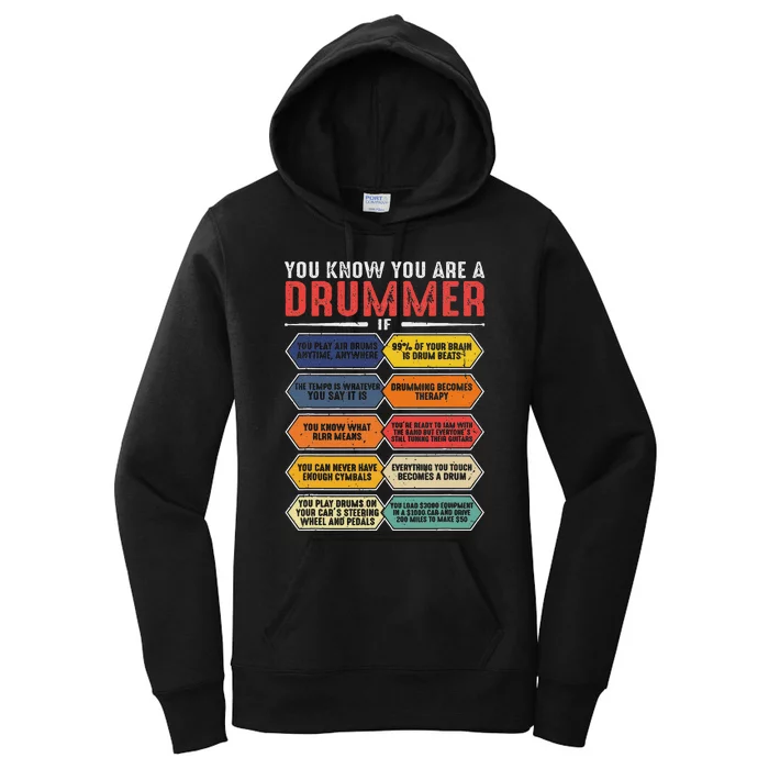 Drum Player Percussion Funny You Know You Are A Drummer Women's Pullover Hoodie