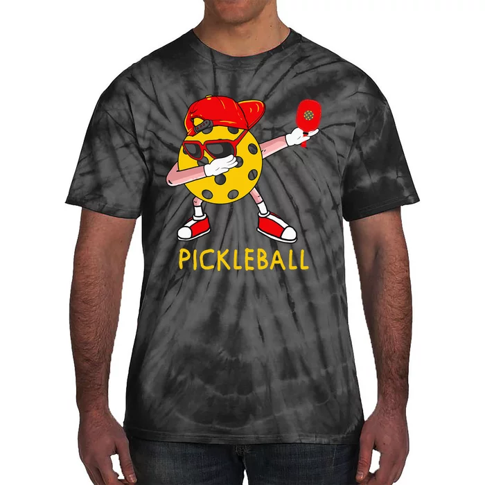 Dabbing Pickleball Player Funny Hip Hop Paddleball Lover Tie-Dye T-Shirt