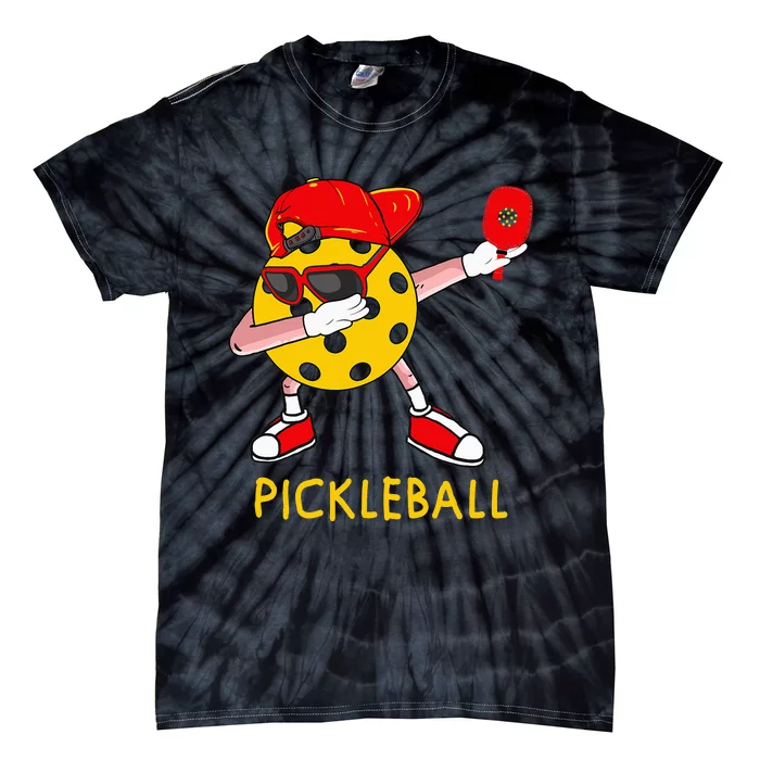 Dabbing Pickleball Player Funny Hip Hop Paddleball Lover Tie-Dye T-Shirt