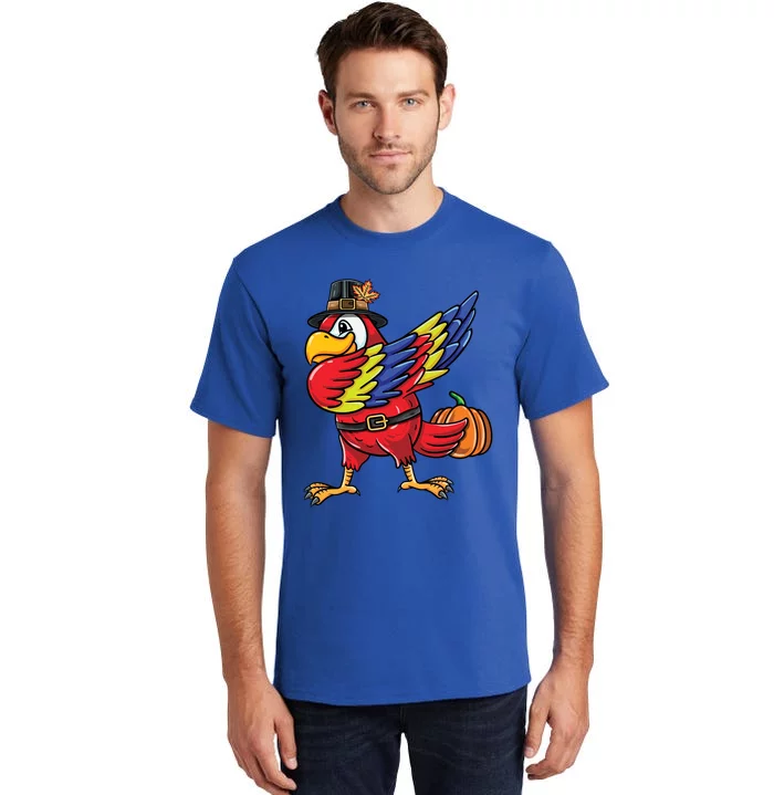 Dabbing Pilgrim Parrot Thanksgiving Bird Meaningful Gift Tall T-Shirt