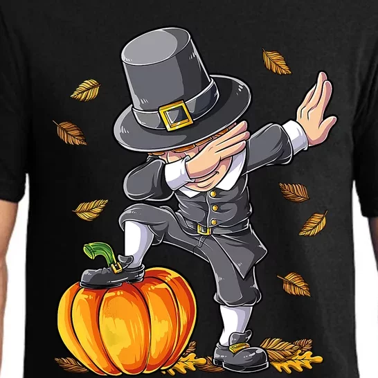 Dabbing Pilgrim Pumpkin Thanksgiving Day Funny Dab Great Gift Pajama Set