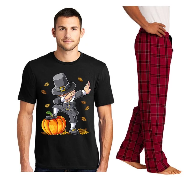 Dabbing Pilgrim Pumpkin Thanksgiving Day Funny Dab Great Gift Pajama Set