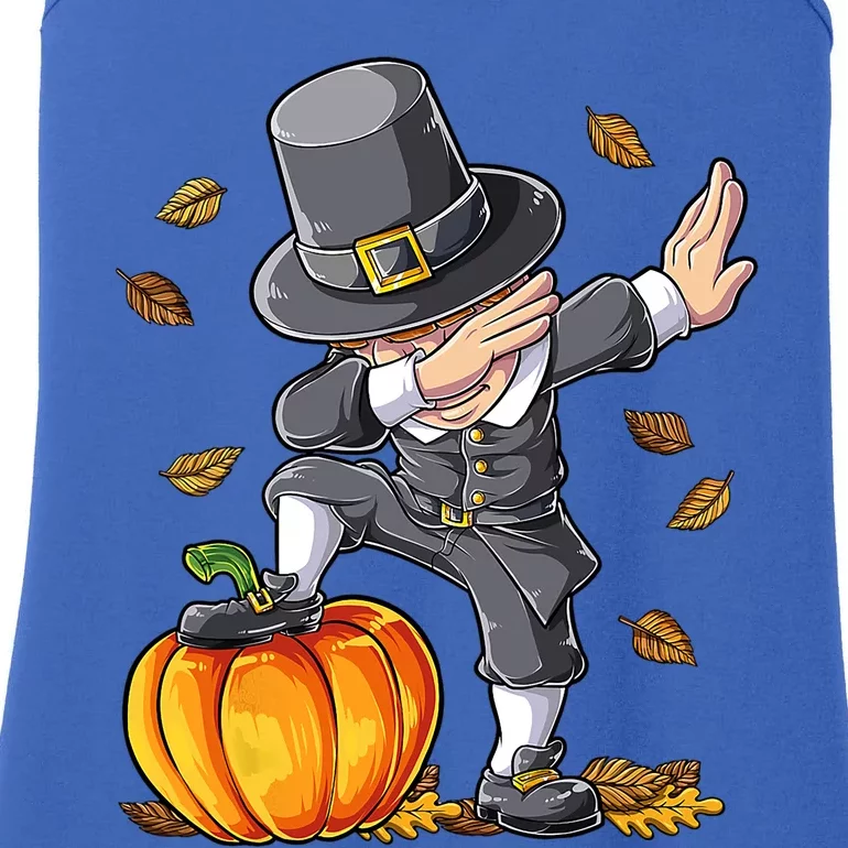 Dabbing Pilgrim Pumpkin Thanksgiving Day Funny Dab Great Gift Ladies Essential Tank