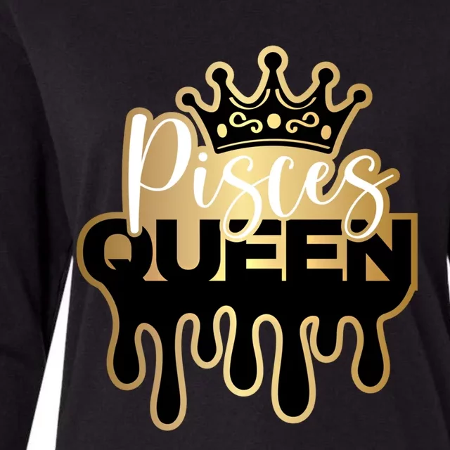 Dripping Pisces Queen Zodiac Meaningful Gift Womens Cotton Relaxed Long Sleeve T-Shirt