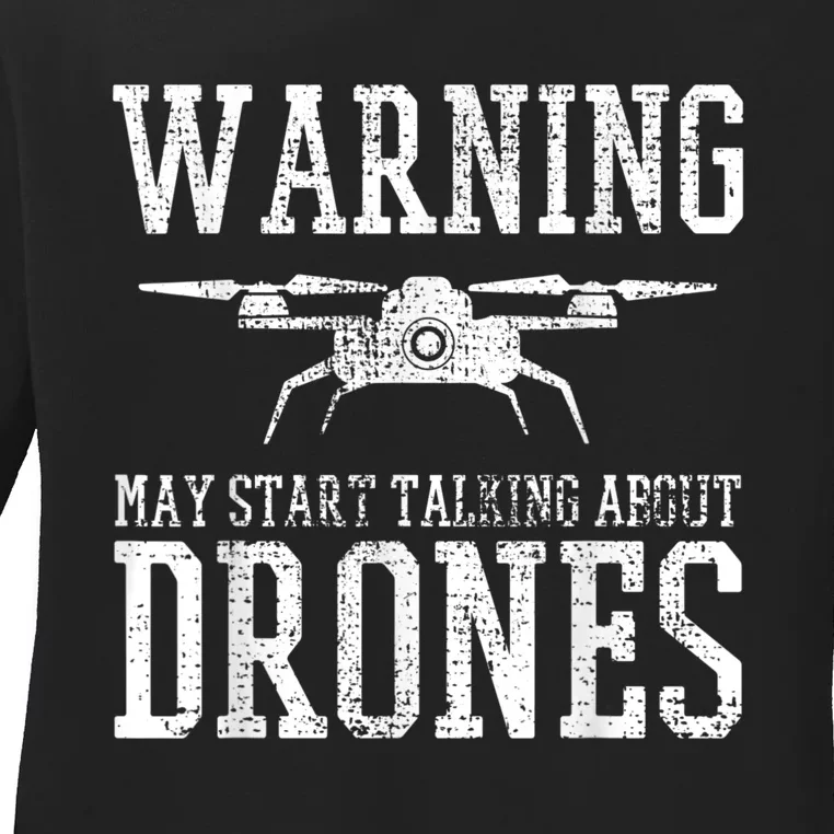 Drone Pilot Quadrocopter Flying Gift Ladies Long Sleeve Shirt