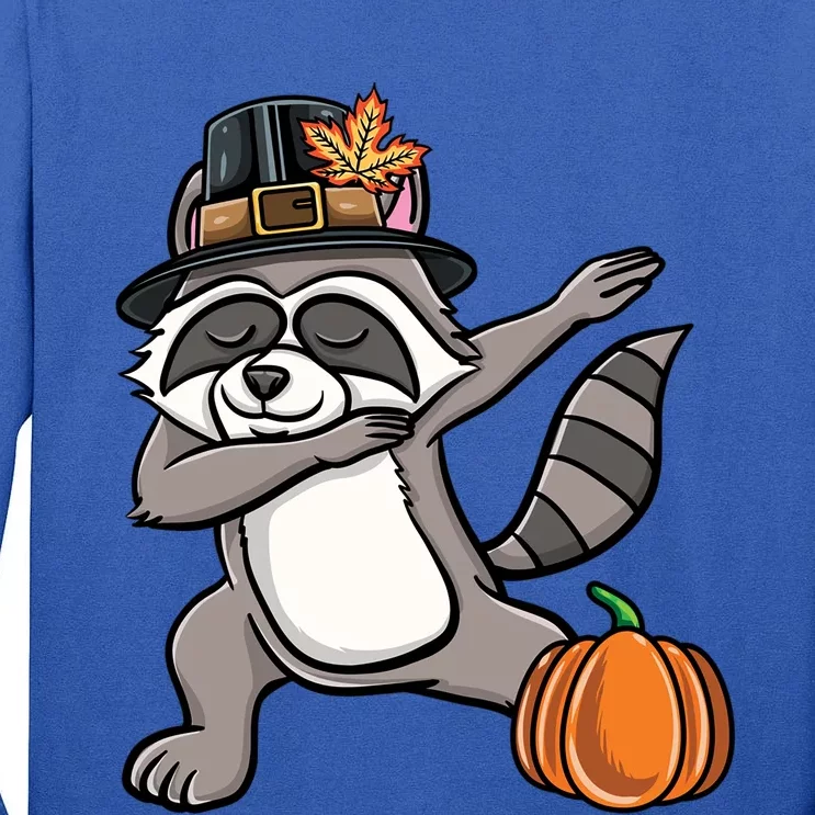 Dabbing Pilgrim Raccoon Thanksgiving Cool Gift Tall Long Sleeve T-Shirt