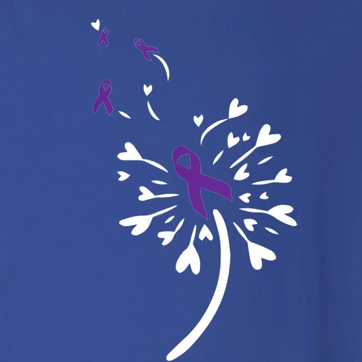 Dandelion Purple Ribbon Pancreatic Cancer Awareness Warrior Gift Toddler Long Sleeve Shirt