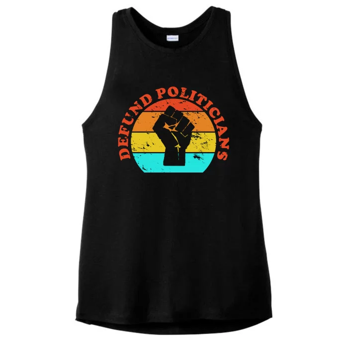 Defund Politicians Retro Ladies Tri-Blend Wicking Tank