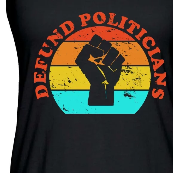 Defund Politicians Retro Ladies Essential Flowy Tank