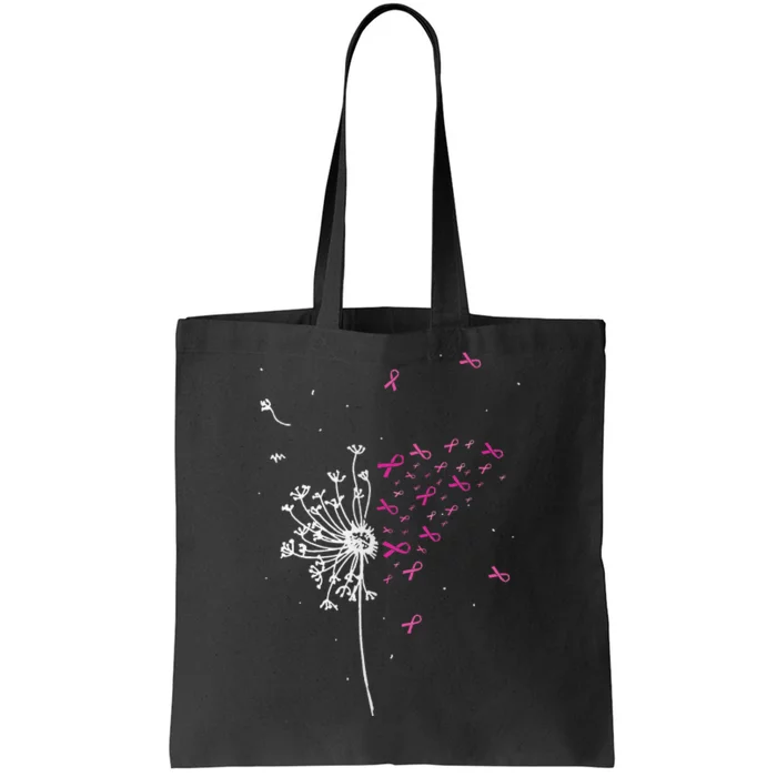 Dandelion Pink Ribbon Cool Breast Cancer Awareness Gifts Tote Bag