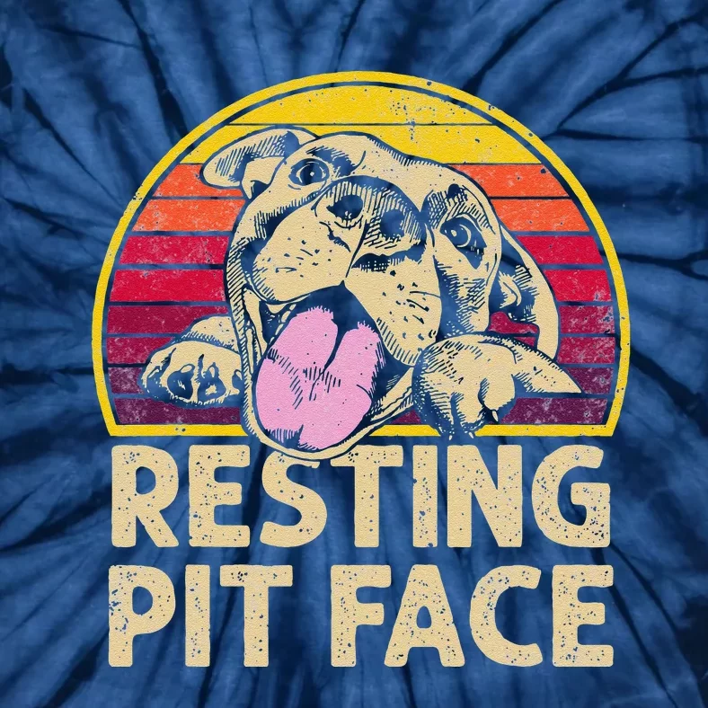 Dog Pitbull Resting Pit Face Funny Gift For Pitbull Lovers Tie-Dye T-Shirt