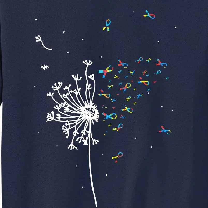 Dandelion Puzzle Ribbon Inspirational Autism Awareness Gift Tall Sweatshirt