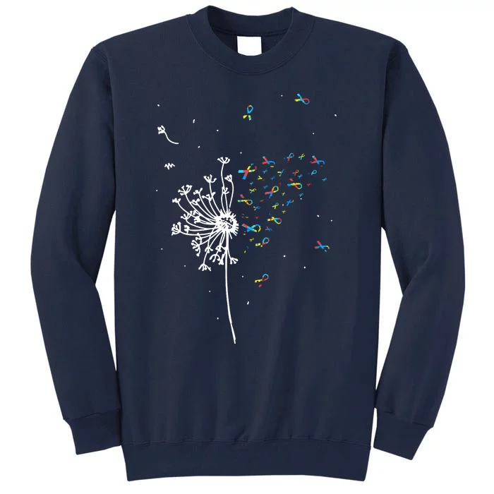 Dandelion Puzzle Ribbon Inspirational Autism Awareness Gift Tall Sweatshirt