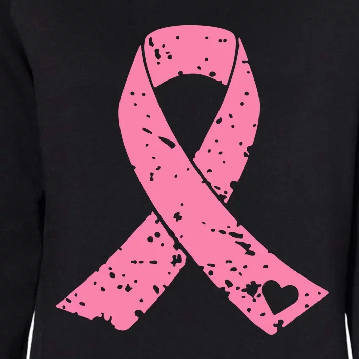 Distressed Pink Ribbon, Breast Cancer Womens California Wash Sweatshirt