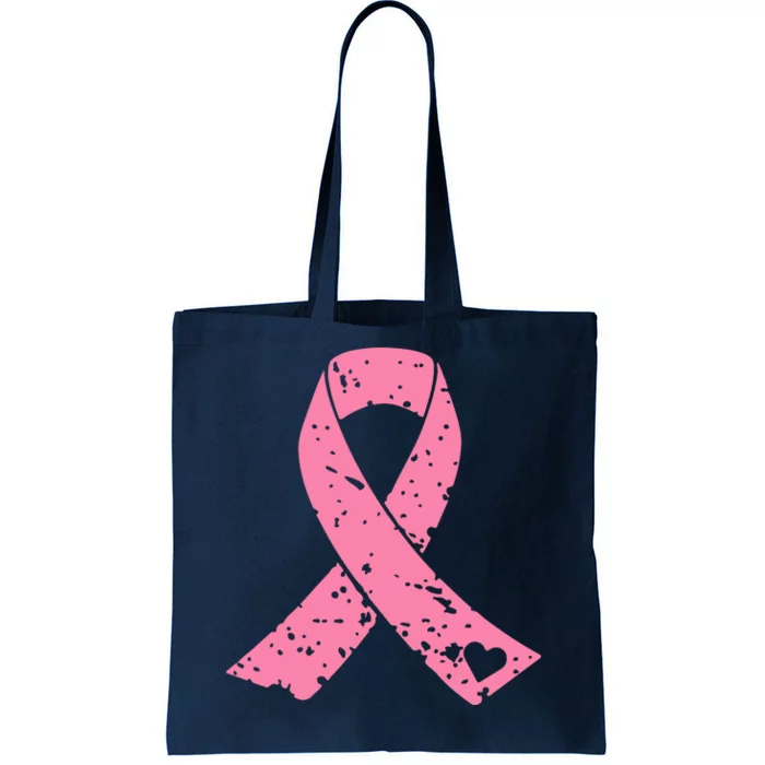 Distressed Pink Ribbon, Breast Cancer Tote Bag