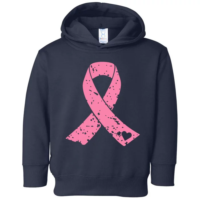 Distressed Pink Ribbon, Breast Cancer Toddler Hoodie