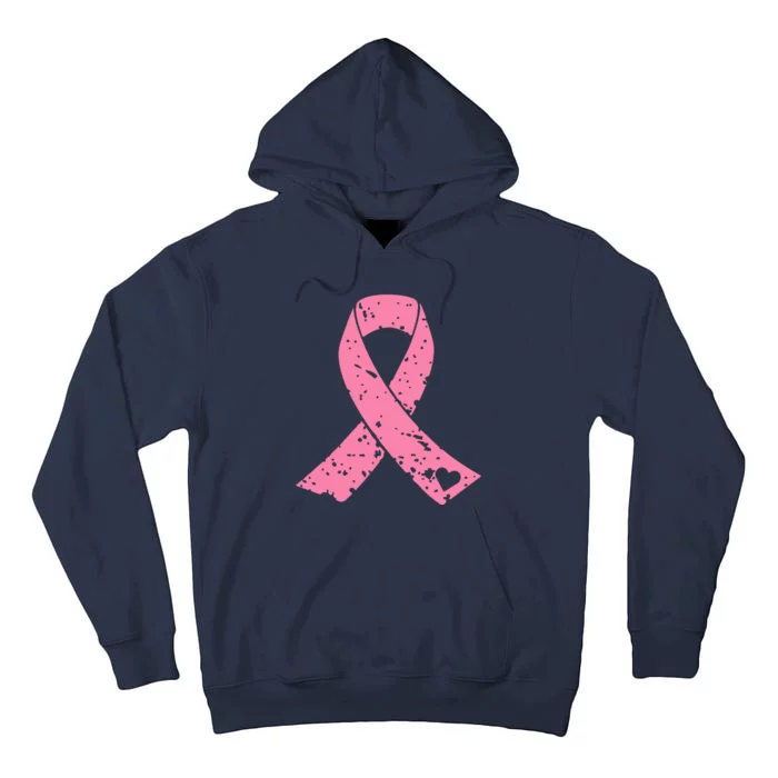 Distressed Pink Ribbon, Breast Cancer Tall Hoodie