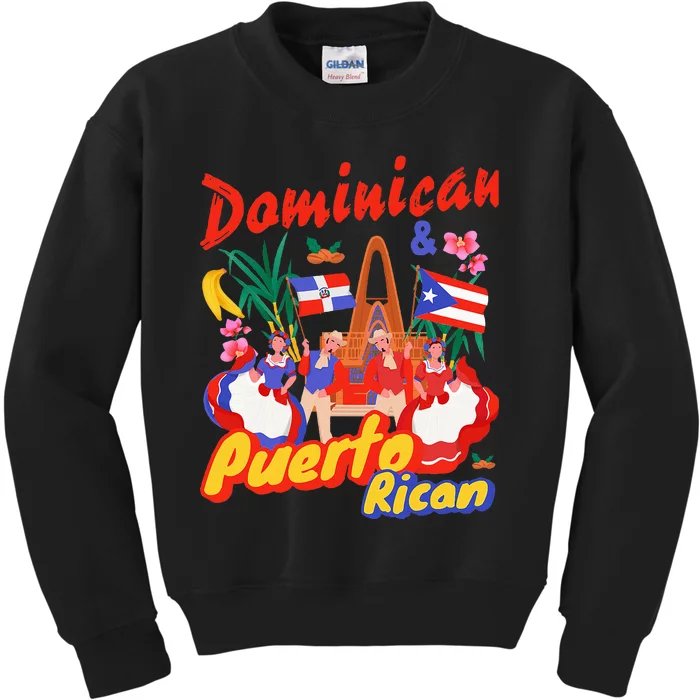 Dominican & Puerto Rican Flag Kids Sweatshirt