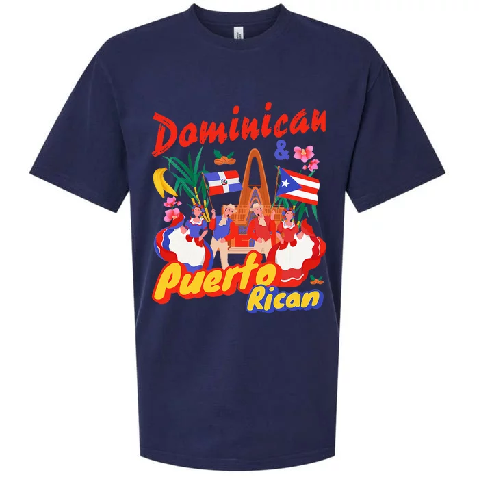 Dominican & Puerto Rican Flag Sueded Cloud Jersey T-Shirt