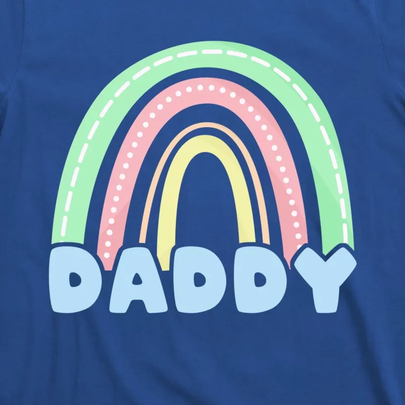 Dad Pastel Rainbow Family 1st Birthday Party Gift T-Shirt