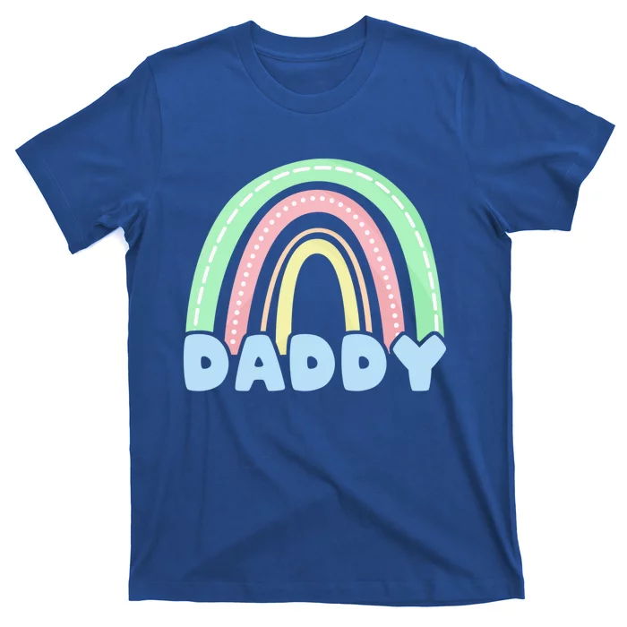 Dad Pastel Rainbow Family 1st Birthday Party Gift T-Shirt